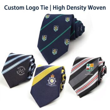 custom logo jacquard woven striped necktie for school