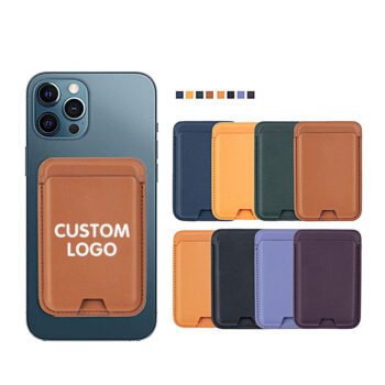 custom magsafe magnetic pu leather phone wallet