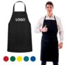 Custom Logo Adjustable Reusable Cotton Women Baking Chef Cooking Kitchen Apron With Two Pockets