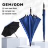 Best quality personalized wholesale big double windproof umbrella automatic open straight golf umbrella with custom logo