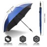 Best quality personalized wholesale big double windproof umbrella automatic open straight golf umbrella with custom logo