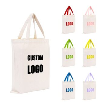 Custom printed plain eco recycled blank shopping bag organic cotton canvas tote bag with logo