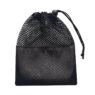 In stock hot sale customized logo printing mesh bag splicing bundle polyester satin drawstring tote bag