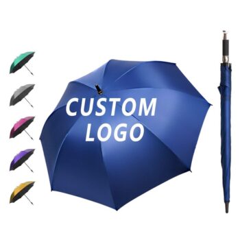 Wholesale 30 inch large windproof logo prints big luxury promotional branded custom golf umbrella