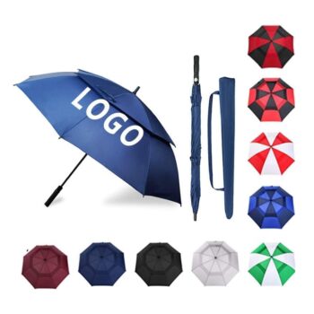 Wholesale 30 inch large windproof logo prints big luxury promotional branded custom golf umbrella