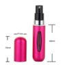 Wholesale 5ml custom laser logo empty small round aluminum pocket refillable perfume portable travel spray bottle