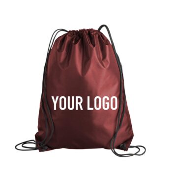 Wholesale custom polyester nylon gift pull string shoe bags bulk hiking sport gym yoga drawstring backpack bag with logo print