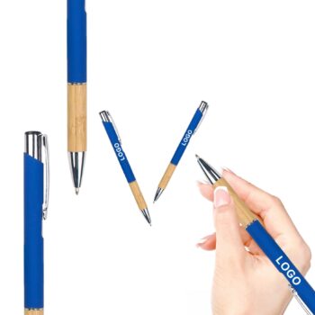 Wholesale recyclable bamboo ballpoint pen with logo printing customized advertising