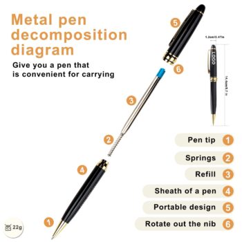 Writing twist hotel branded luxury gift promotion ball point pen heavy advertising personalized metal pens with custom logo