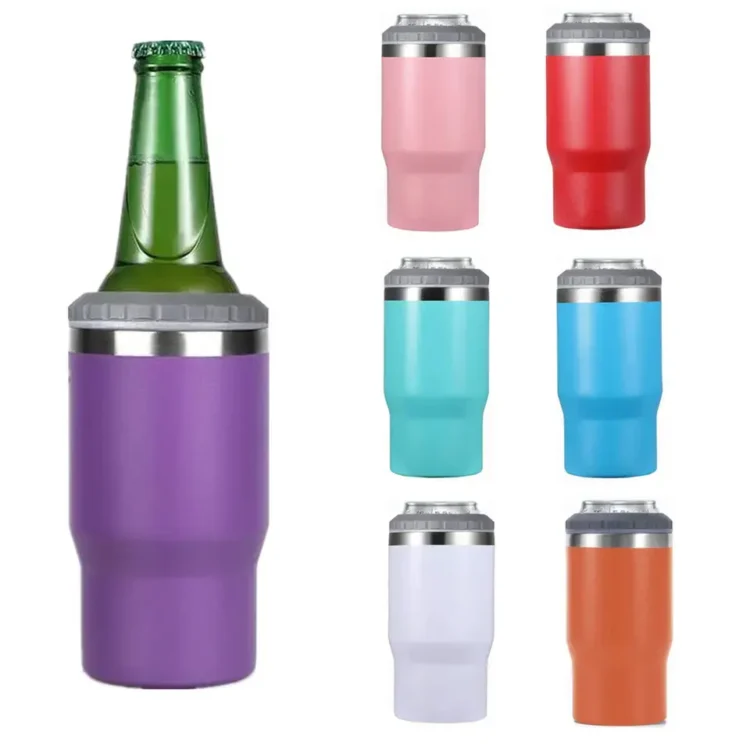 Custom can cooler double wall 14oz 16oz stainless can cooler with bottle opener beer cola slim can cooler holder