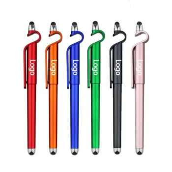 2 in 1 stylus ballpoint pen with phone stand clip