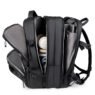 custom logo expandable pu leather 16 inch laptop backpack 5