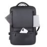 custom logo expandable pu leather business laptop backpack 2