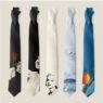custom 100 polyester tie for men printed silky ties with logo